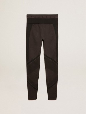 Pantalones Jogger Golden Goose Leggings With Mixed Stitching Mujer Negros | 24908-TDAS